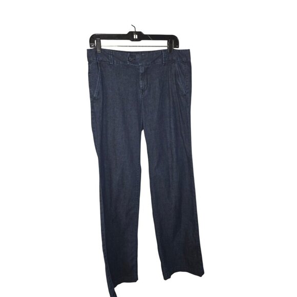 Ann Taylor Loft Size 8 Modern Trouser Wide-Leg Medium Wash Denim Pants - Picture 1 of 10
